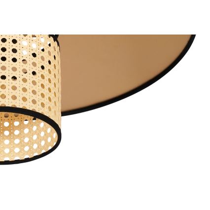 Duolla - Přisazený lustr TOKYO RATTAN 1xE27/15W/230V pr. 50 cm zlatá/ratan