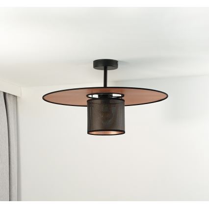 Duolla - Přisazený lustr TOKYO SHINY 1xE27/15W/230V pr. 50 cm černá/měděná