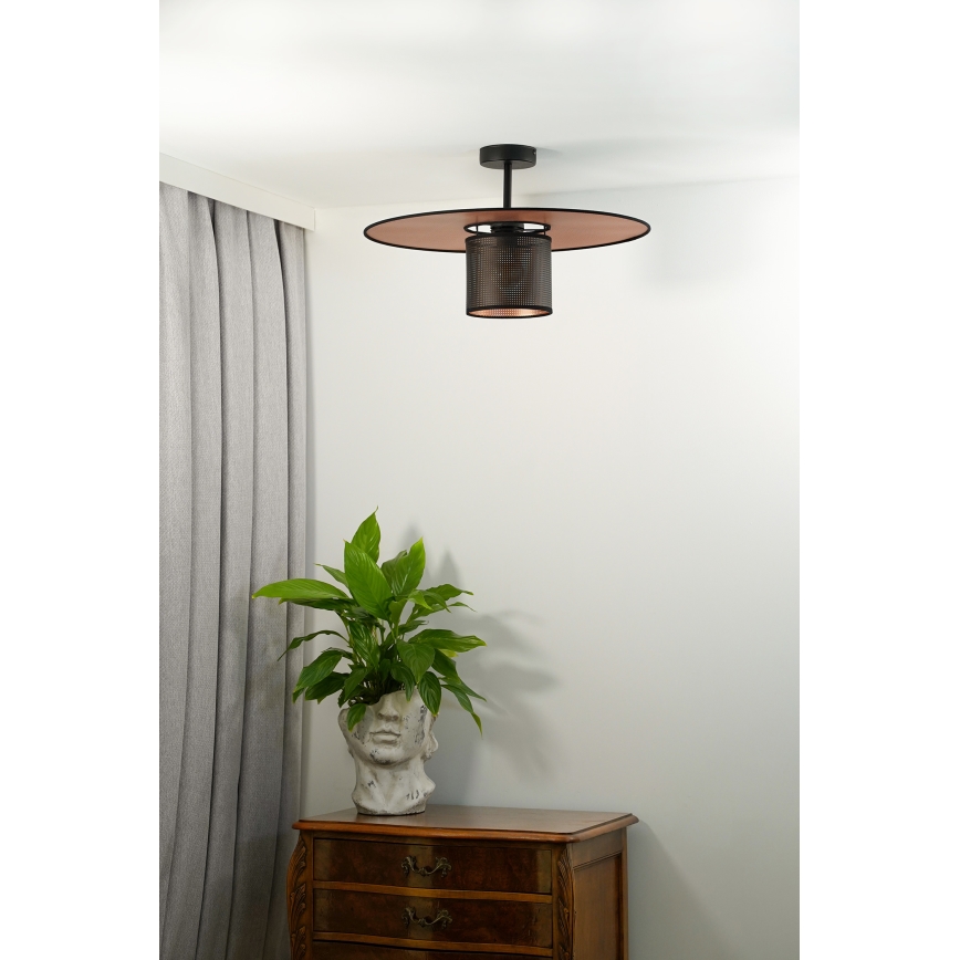 Duolla - Přisazený lustr TOKYO SHINY 1xE27/15W/230V pr. 50 cm černá/měděná