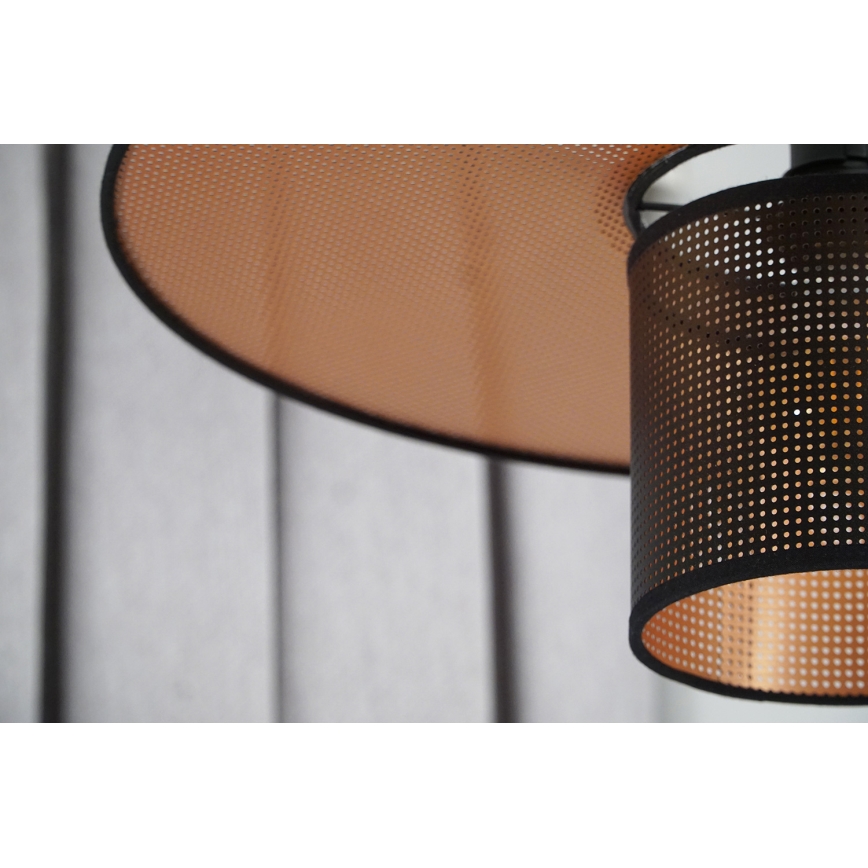 Duolla - Přisazený lustr TOKYO SHINY 1xE27/15W/230V pr. 50 cm černá/měděná