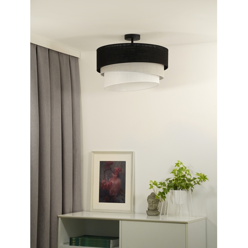 Duolla - Přisazený lustr TRIO 1xE27/15W/230V pr. 45 cm černá/šedá/bílá