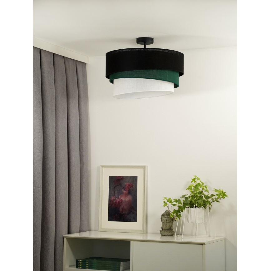 Duolla - Přisazený lustr TRIO 1xE27/15W/230V pr. 45 cm černá/zelená/bílá