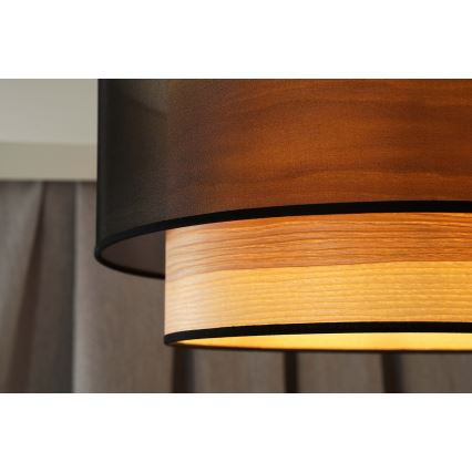 Duolla - Přisazený lustr WOOD BOHO 1xE27/15W/230V pr. 45 cm černá/béžová