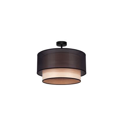 Duolla - Přisazený lustr WOOD BOHO 1xE27/15W/230V pr. 45 cm černá/béžová