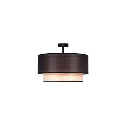 Duolla - Přisazený lustr WOOD BOHO 1xE27/15W/230V pr. 45 cm černá/béžová