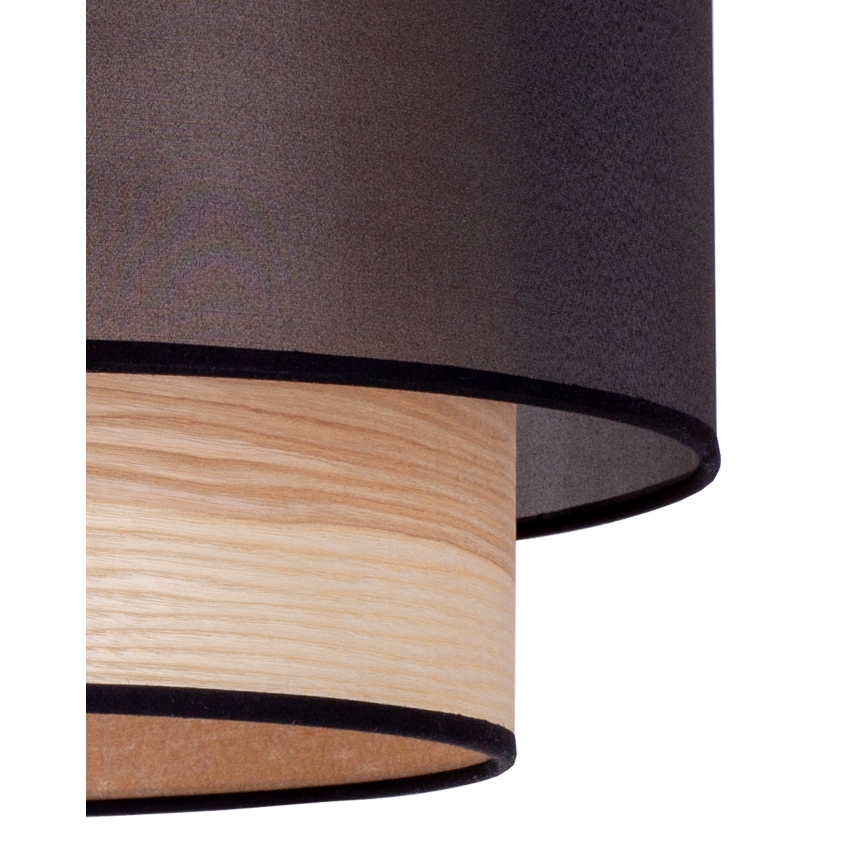 Duolla - Přisazený lustr WOOD BOHO 1xE27/15W/230V pr. 45 cm černá/béžová