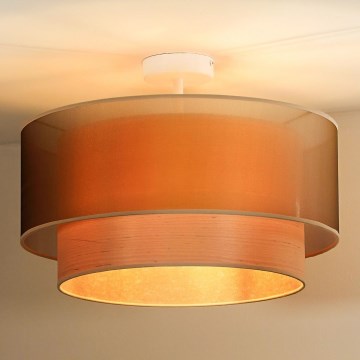 Duolla - Přisazený lustr WOOD BOHO 1xE27/15W/230V pr. 45 cm měděná/béžová