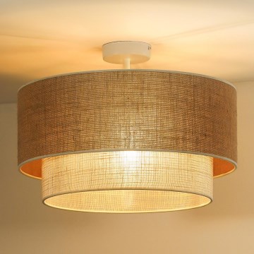 Duolla - Přisazený lustr YUTE BOHO 1xE27/15W/230V pr. 45 cm hnědá/krémová