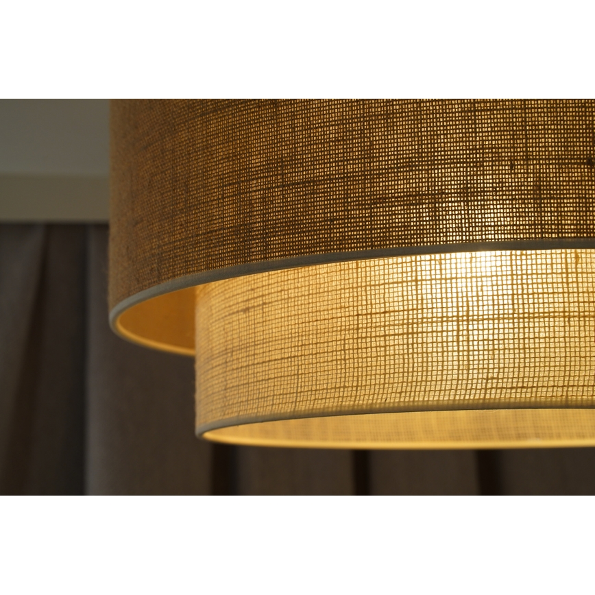 Duolla - Přisazený lustr YUTE BOHO 1xE27/15W/230V pr. 45 cm hnědá/krémová