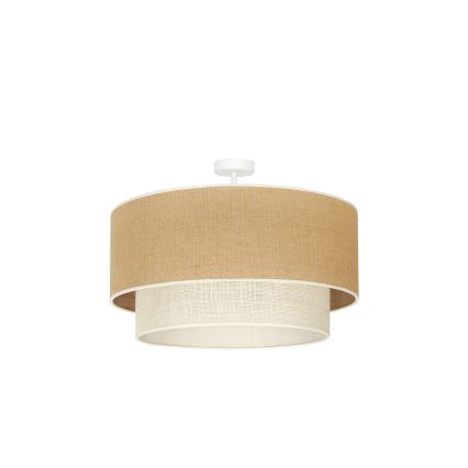 Duolla - Přisazený lustr YUTE BOHO 3xE27/15W/230V pr. 60 cm hnědá/krémová