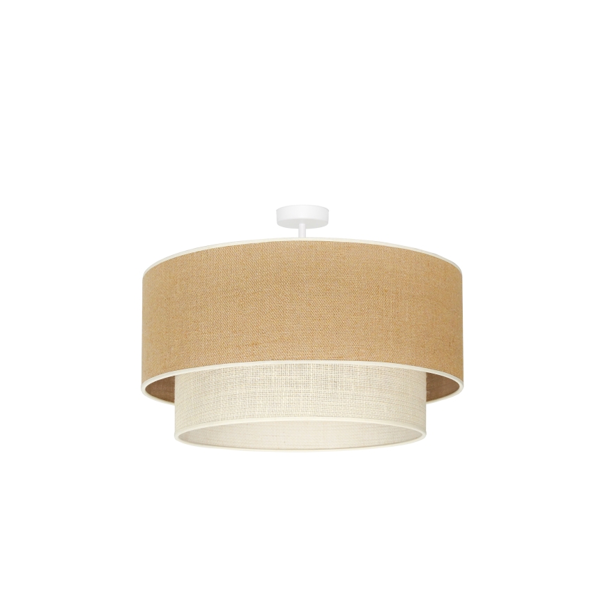 Duolla - Přisazený lustr YUTE BOHO 3xE27/15W/230V pr. 60 cm hnědá/krémová