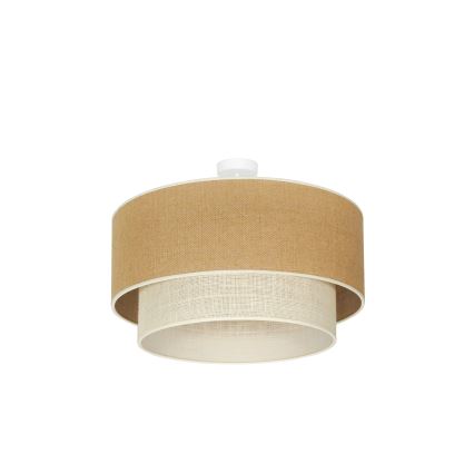 Duolla - Přisazený lustr YUTE BOHO 3xE27/15W/230V pr. 60 cm hnědá/krémová