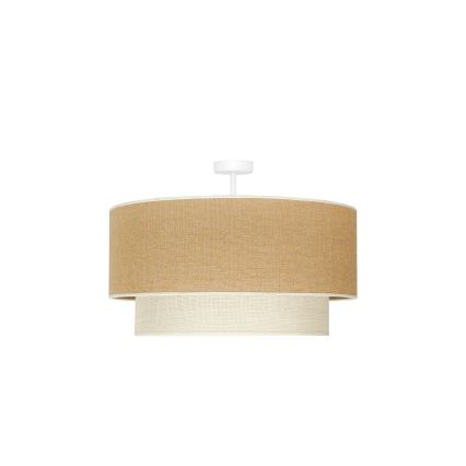 Duolla - Přisazený lustr YUTE BOHO 3xE27/15W/230V pr. 60 cm hnědá/krémová