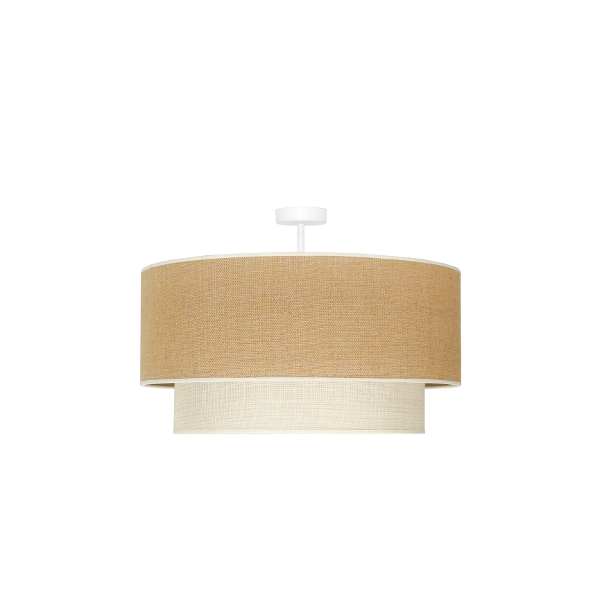 Duolla - Přisazený lustr YUTE BOHO 3xE27/15W/230V pr. 60 cm hnědá/krémová