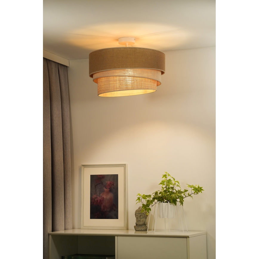 Duolla - Přisazený lustr YUTE TRIO 1xE27/15W/230V pr. 45 cm hnědá/šedá/béžová