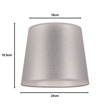 Duolla - Stínidlo k stolní lampě CLASSIC M E27 pr. 24 cm stříbrná