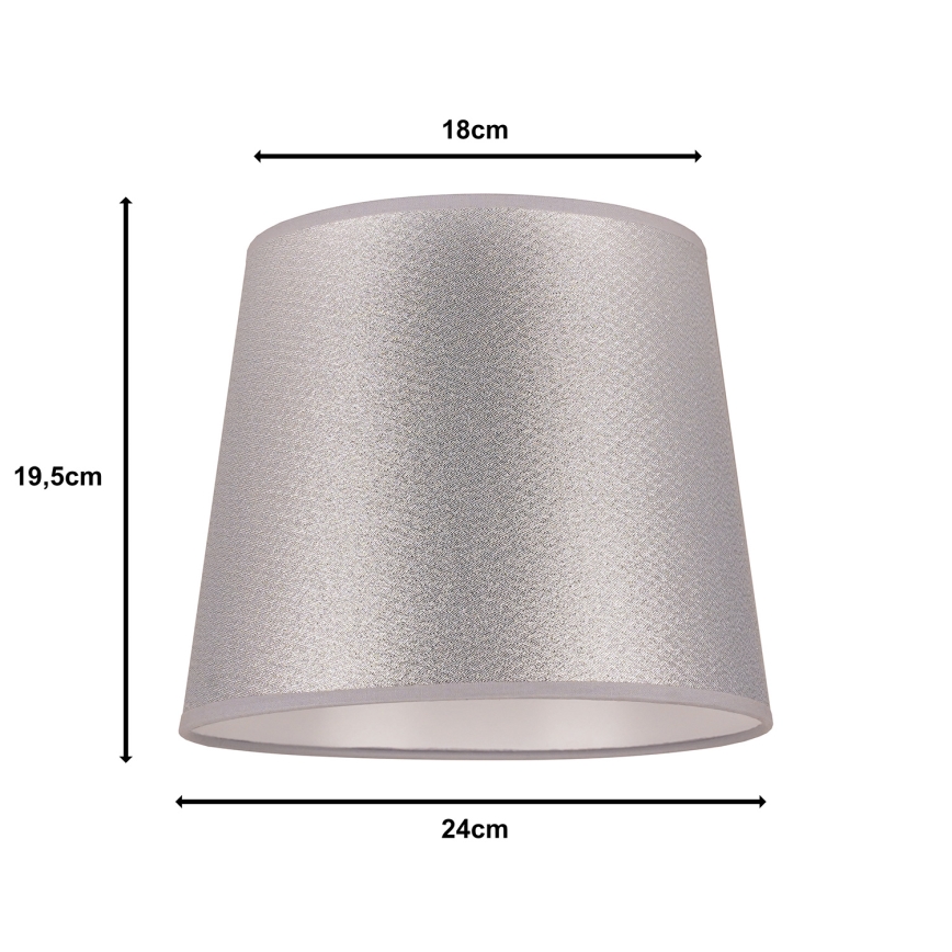Duolla - Stínidlo k stolní lampě CLASSIC M E27 pr. 24 cm stříbrná