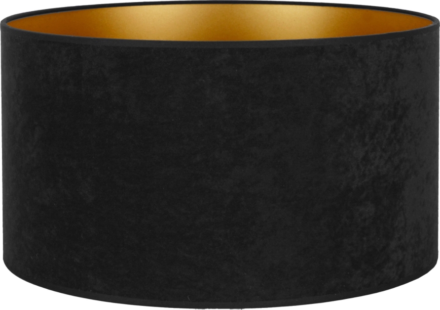 Duolla - Stínidlo univerzální VELVET E27 pr. 35 cm černá/zlatá
