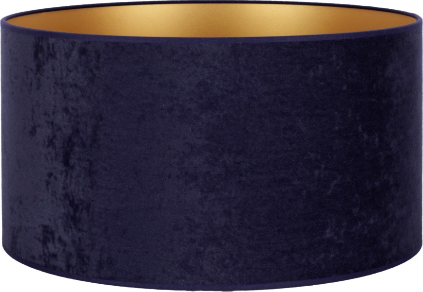 Duolla - Stínidlo univerzální VELVET E27 pr. 35 cm modrá/zlatá