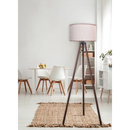 Duolla - Stojací lampa 1xE27/60W/230V pr. 44 cm béžová/hnědá