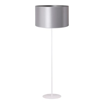 Duolla - Stojací  lampa CANNES 1xE27/15W/230V pr. 45 cm stříbrná/bílá