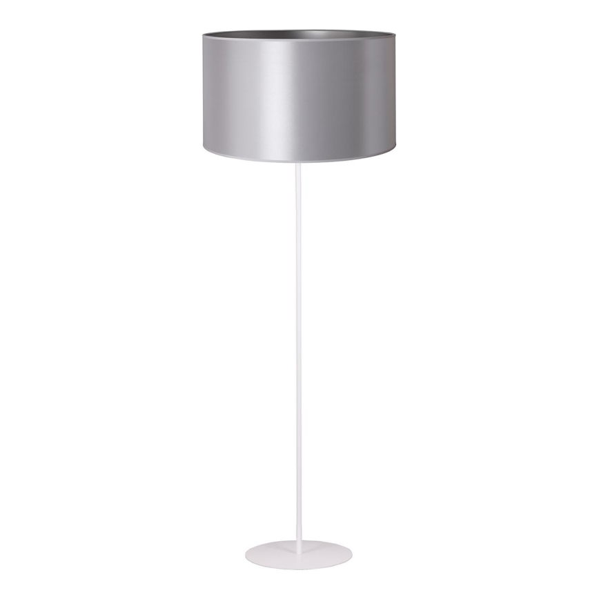 Duolla - Stojací  lampa CANNES 1xE27/15W/230V pr. 45 cm stříbrná/bílá