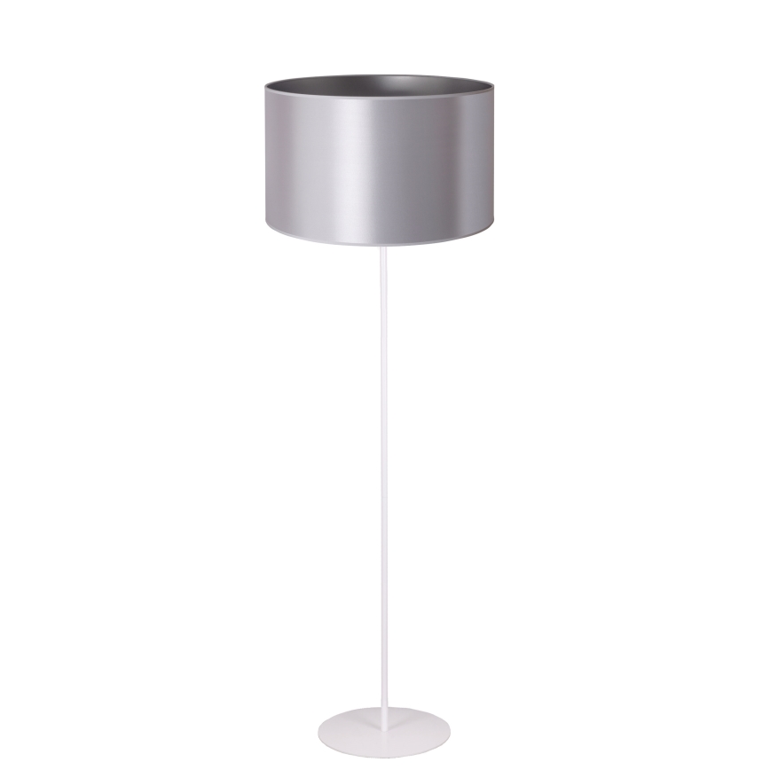 Duolla - Stojací  lampa CANNES 1xE27/15W/230V pr. 45 cm stříbrná/bílá
