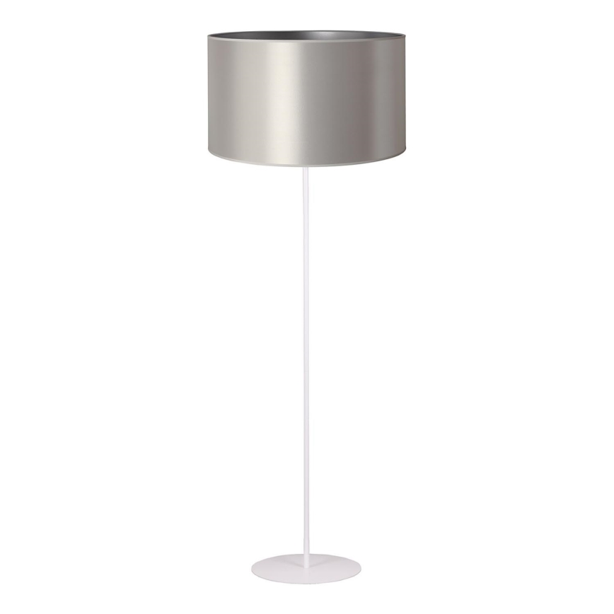 Duolla - Stojací lampa CANNES 1xE27/15W/230V pr. 45 cm stříbrná/bílá