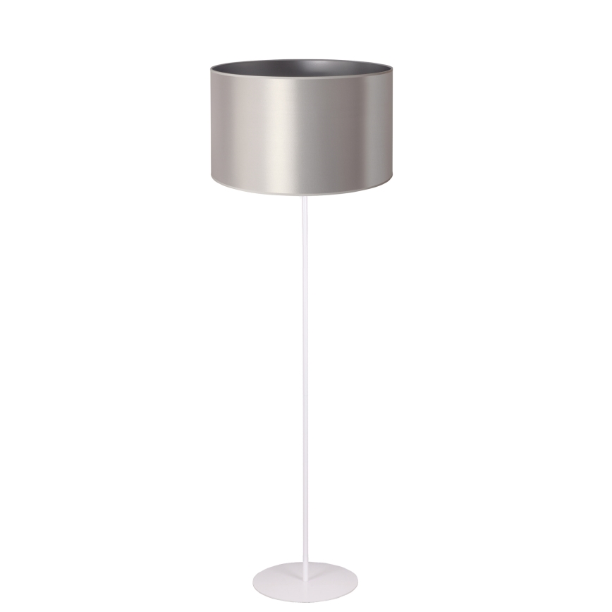 Duolla - Stojací lampa CANNES 1xE27/15W/230V pr. 45 cm stříbrná/bílá