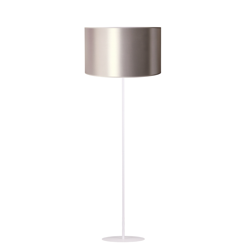 Duolla - Stojací lampa CANNES 1xE27/15W/230V pr. 45 cm stříbrná/bílá