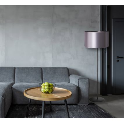 Duolla - Stojací lampa CANNES 1xE27/15W/230V pr. 45 cm stříbrná/černá