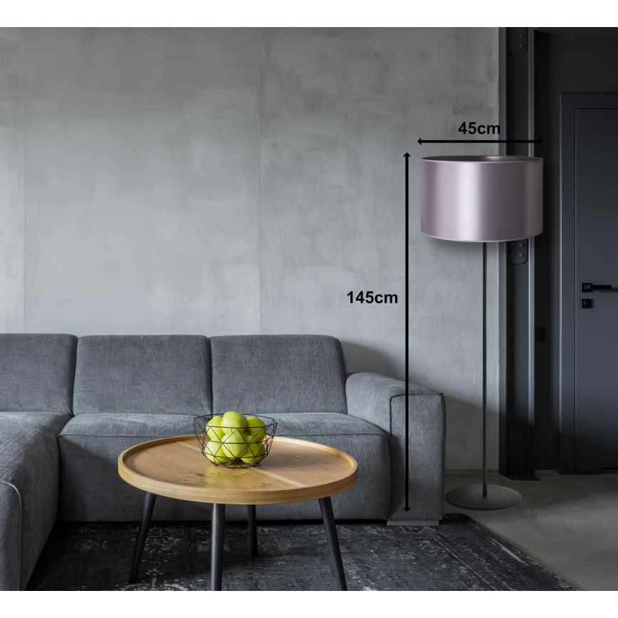 Duolla - Stojací lampa CANNES 1xE27/15W/230V pr. 45 cm stříbrná/černá