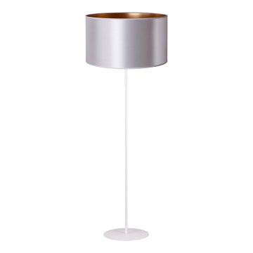Duolla - Stojací lampa CANNES 1xE27/15W/230V pr. 45 cm stříbrná/měděná/bílá
