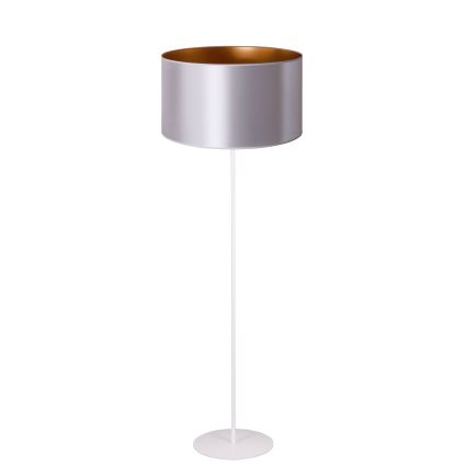 Duolla - Stojací lampa CANNES 1xE27/15W/230V pr. 45 cm stříbrná/měděná/bílá