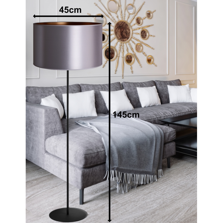 Duolla - Stojací lampa CANNES 1xE27/15W/230V pr. 45 cm stříbrná/měděná/černá
