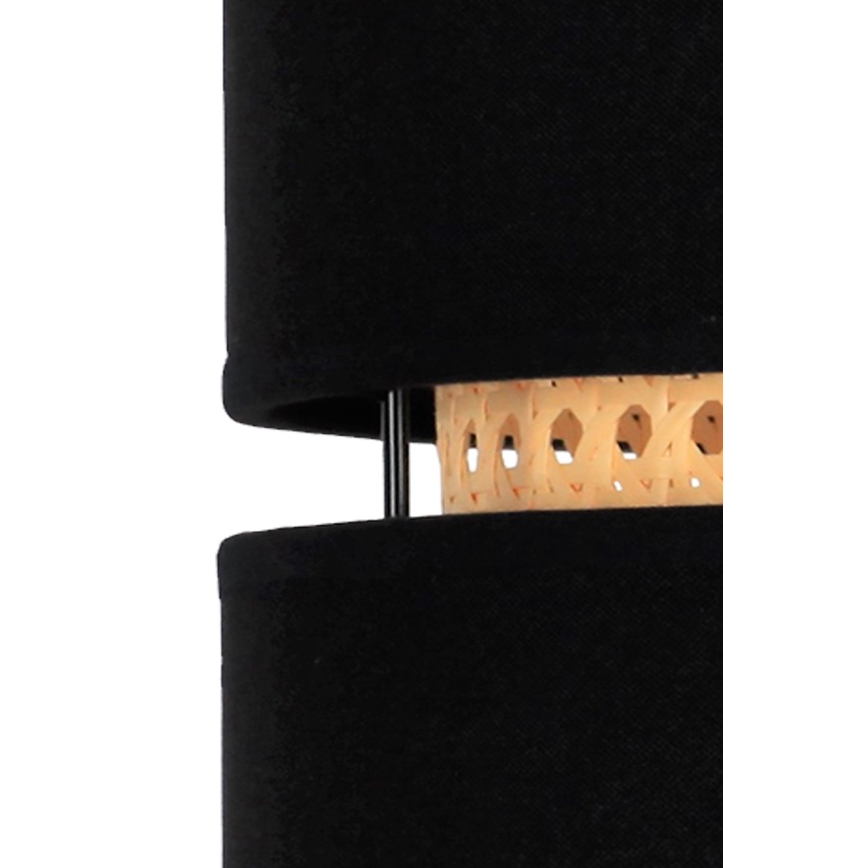 Duolla - Stojací lampa DUO 1xE27/15W/230V pr. 40 cm černá/ratan