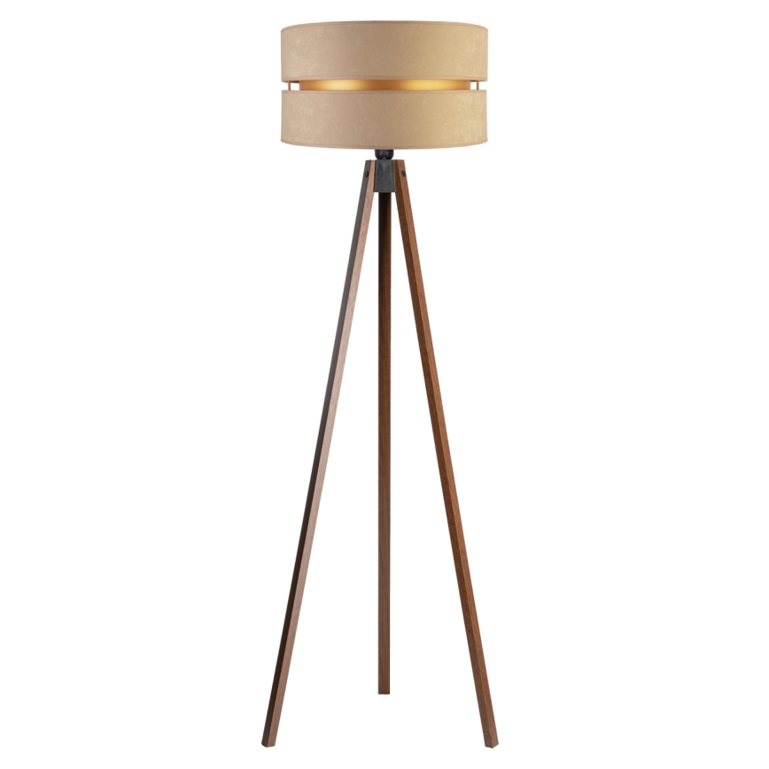 Duolla - Stojací lampa DUO 1xE27/60W/230V pr. 44 cm béžová/wenge
