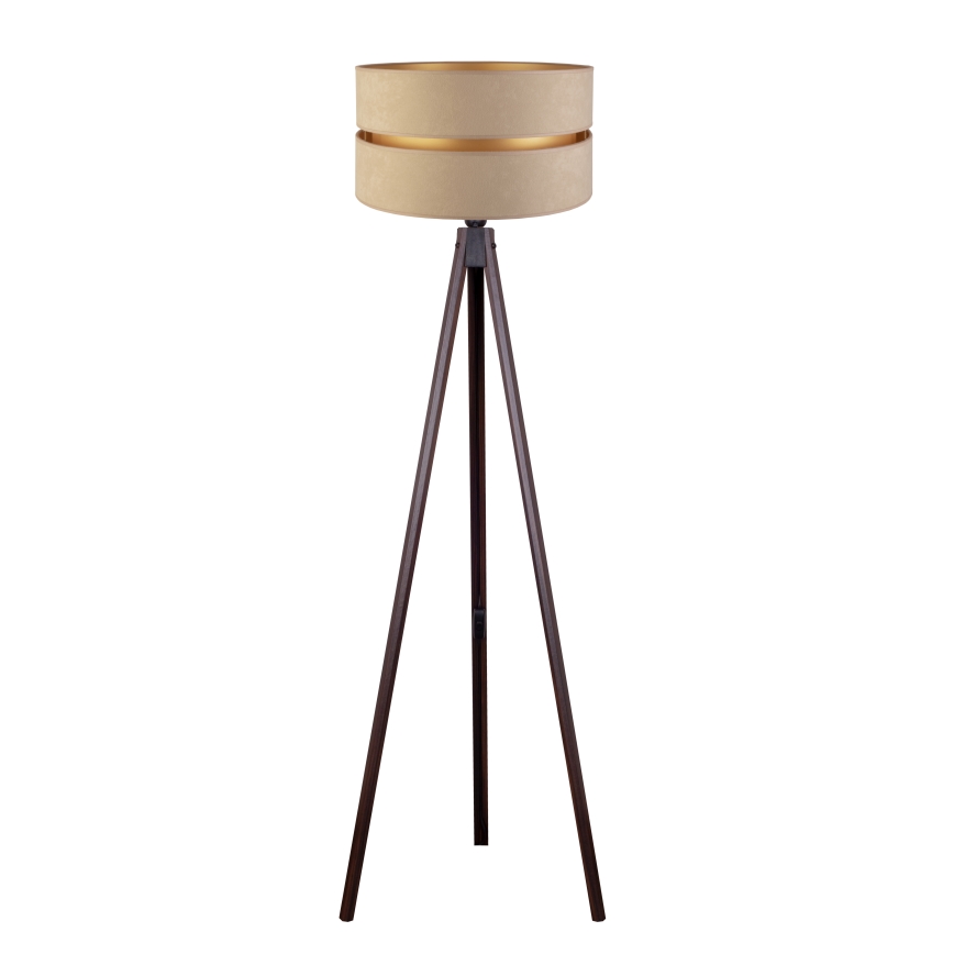 Duolla - Stojací lampa DUO 1xE27/60W/230V pr. 44 cm béžová/wenge