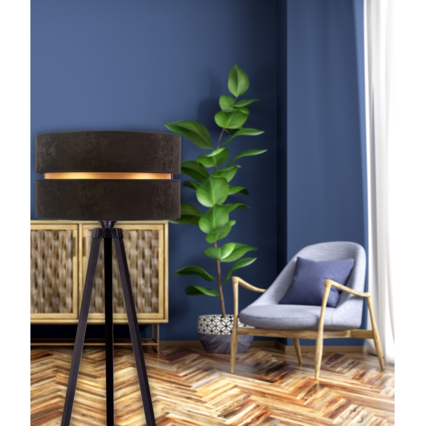 Duolla - Stojací lampa DUO 1xE27/60W/230V pr. 44 cm černá/wenge