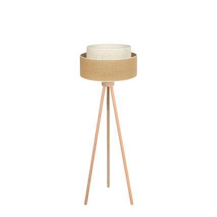 Duolla - Stojací lampa YUTE BOHO 1xE27/15W/230V pr. 45 cm hnědá/krémová