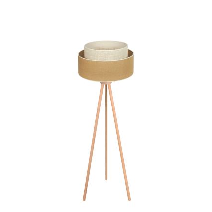 Duolla - Stojací lampa YUTE BOHO 1xE27/15W/230V pr. 45 cm hnědá/krémová