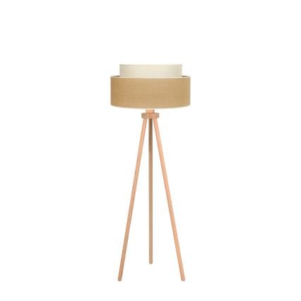 Duolla - Stojací lampa YUTE BOHO 1xE27/15W/230V pr. 45 cm hnědá/krémová