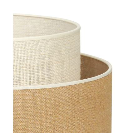 Duolla - Stojací lampa YUTE BOHO 1xE27/15W/230V pr. 45 cm hnědá/krémová