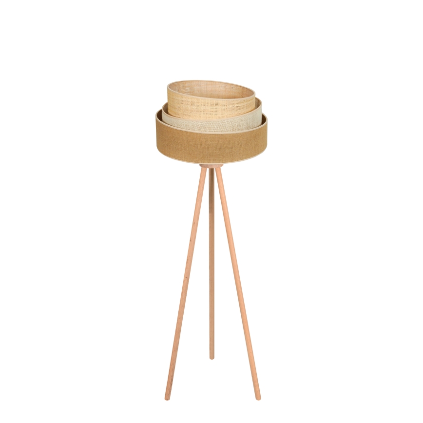 Duolla - Stojací lampa YUTE TRIO 1xE27/15W/230V pr. 45 cm hnědá/šedá/béžová
