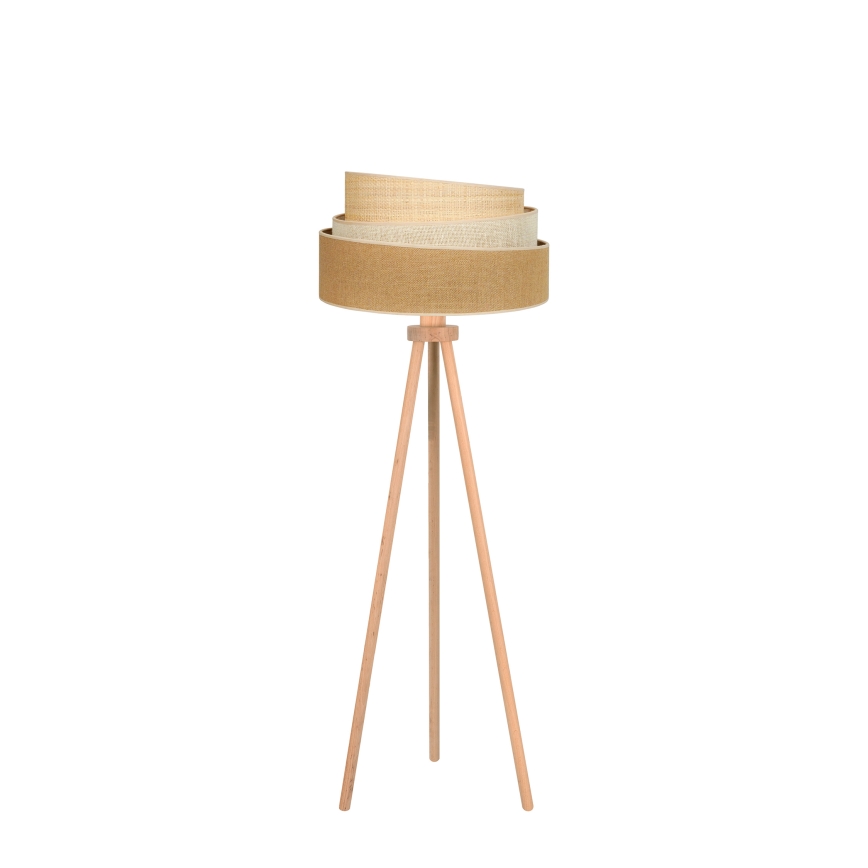 Duolla - Stojací lampa YUTE TRIO 1xE27/15W/230V pr. 45 cm hnědá/šedá/béžová