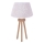 Duolla - Stolní lampa BOUCLE 1xE27/15W/230V pr. 28 cm bílá/dřevo