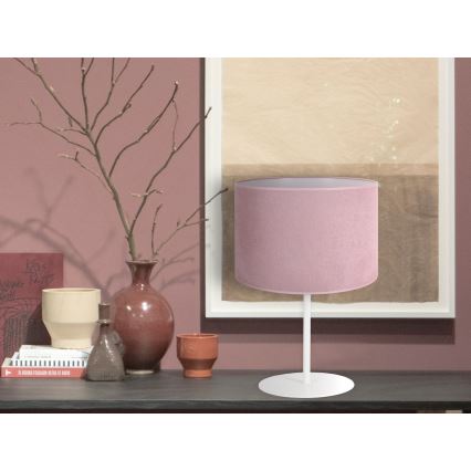 Duolla - Stolní lampa BRISTOL 1xE14/15W/230V pr. 17,5 cm růžová/bílá