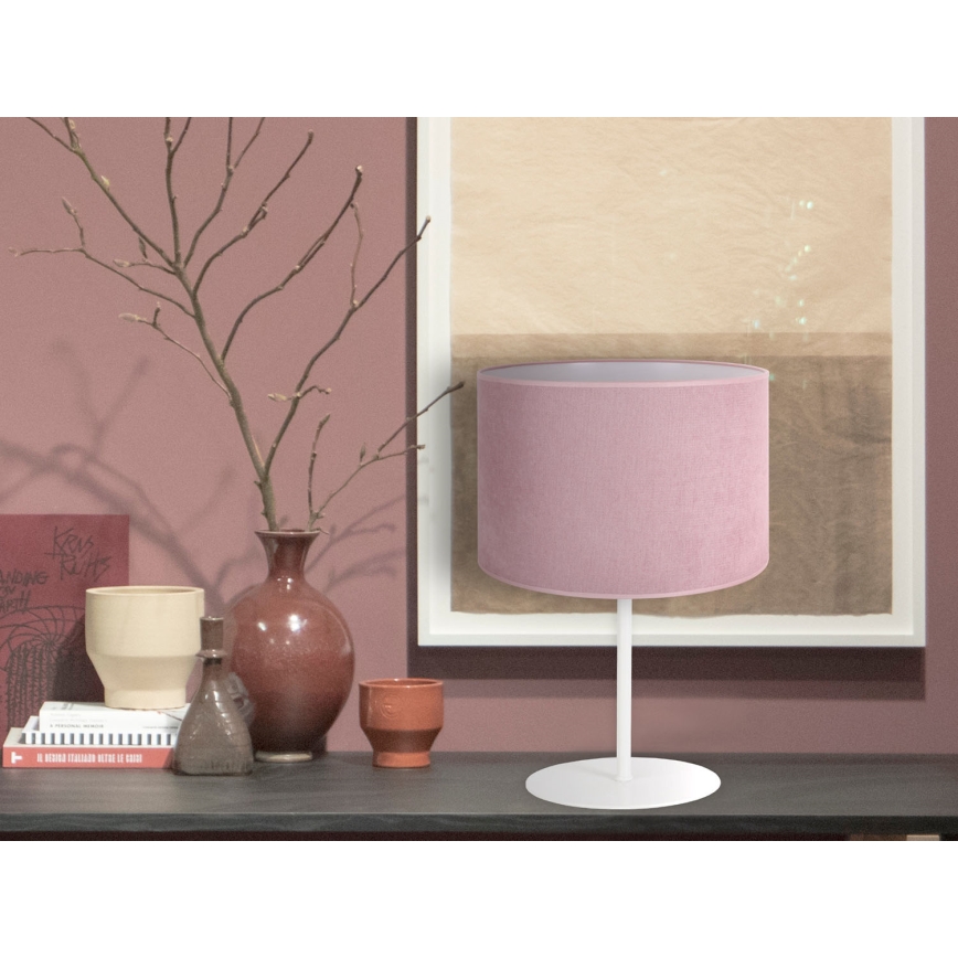 Duolla - Stolní lampa BRISTOL 1xE14/15W/230V pr. 17,5 cm růžová/bílá