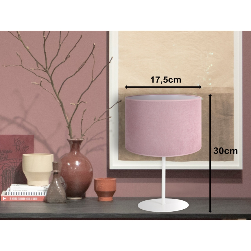 Duolla - Stolní lampa BRISTOL 1xE14/15W/230V pr. 17,5 cm růžová/bílá
