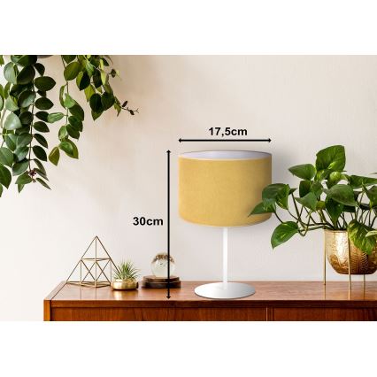 Duolla - Stolní lampa BRISTOL 1xE14/15W/230V pr. 17,5 cm žlutá/bílá